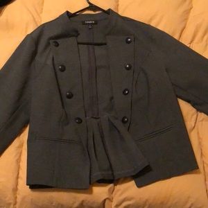 Torrid jacket grommet and pleated detail